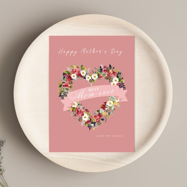 Carte Fête des mères au coeur floral (Créateur téléchargé)