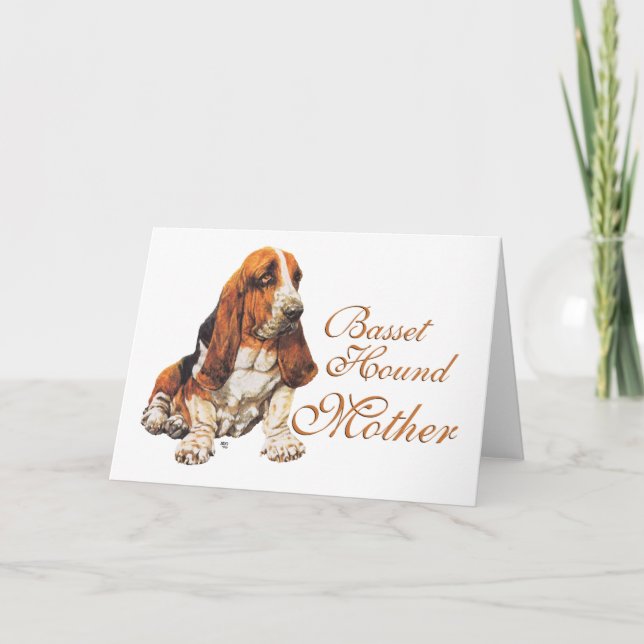Carte Fête des Mères Basset Hound (Devant)