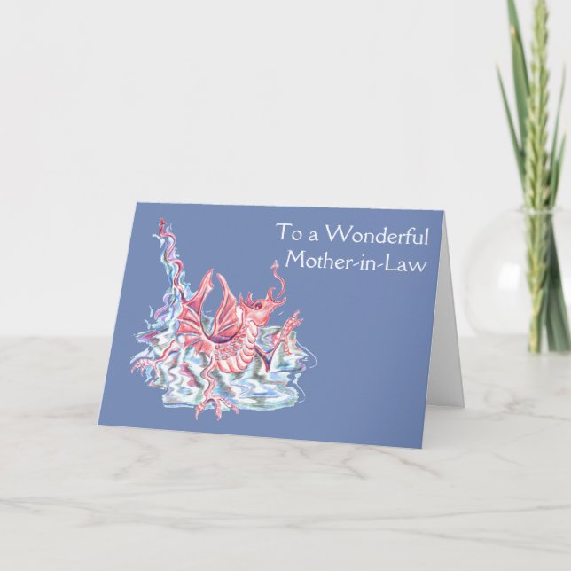 Carte Fête des mères belle-mère Dragon (Devant)