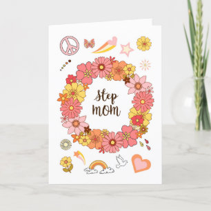 Carte Fête des Mères Belle-mère Floral Paix et Amour  