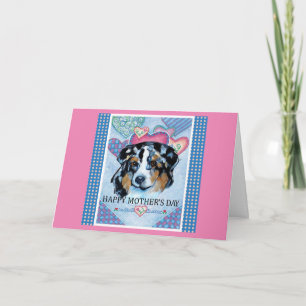 CARTE FÊTE DES MÈRES BERGER AUSTRALIEN