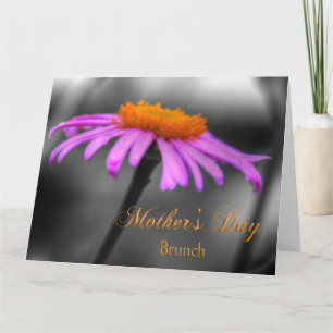 Carte Fête des mères Brunch Conflower violet et orange