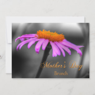 Carte Fête des mères Brunch Conflower violet et orange