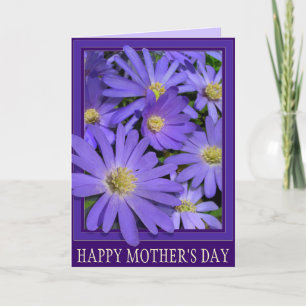 Carte Fête des Mères Carte Bleue Fleur Daisy Card