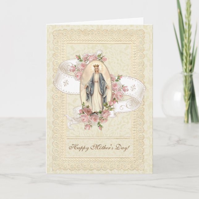 Carte Fête des mères catholique Mère Marie (Devant)
