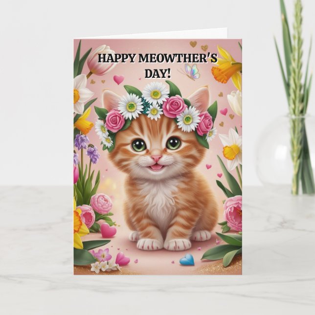 Carte Fête des Mères Chat Carte Maman Chat Fête de (Devant)