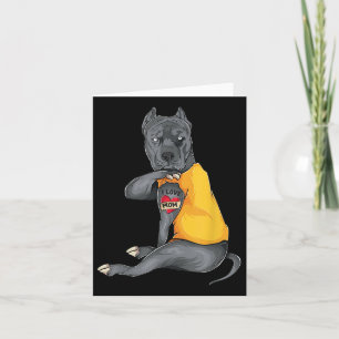Carte Fête des mères chien drôle Pitbull I Love Maman Ta