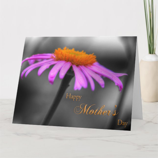 Carte Fête des mères Conflower violet et orange (Devant)
