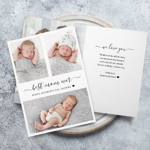 Carte Fête des mères contemporaines Multi photos pliées