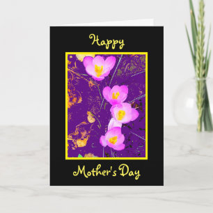 Carte Fête des Mères Crocus Violet