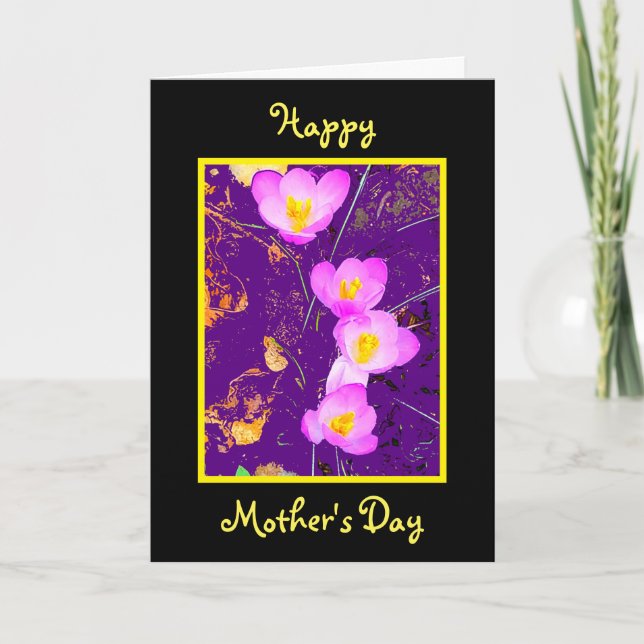 Carte Fête des Mères Crocus Violet (Devant)