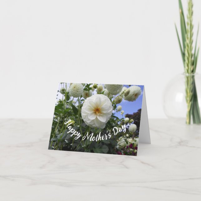Carte Fête des mères de Dahlia Blanche (Devant)