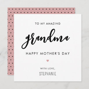Carte Fête des mères de grand-mère minimaliste et modern