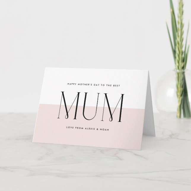 Carte Fête des mères de la meilleure maman minimaliste r (Devant)