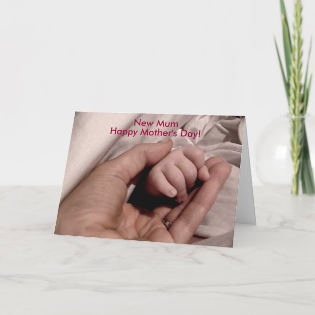 Carte Fête des mères de la nouvelle maman et du bébé heu (Devant)