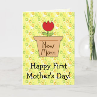 Carte Fête des mères de la première maman, Fleur de tuli