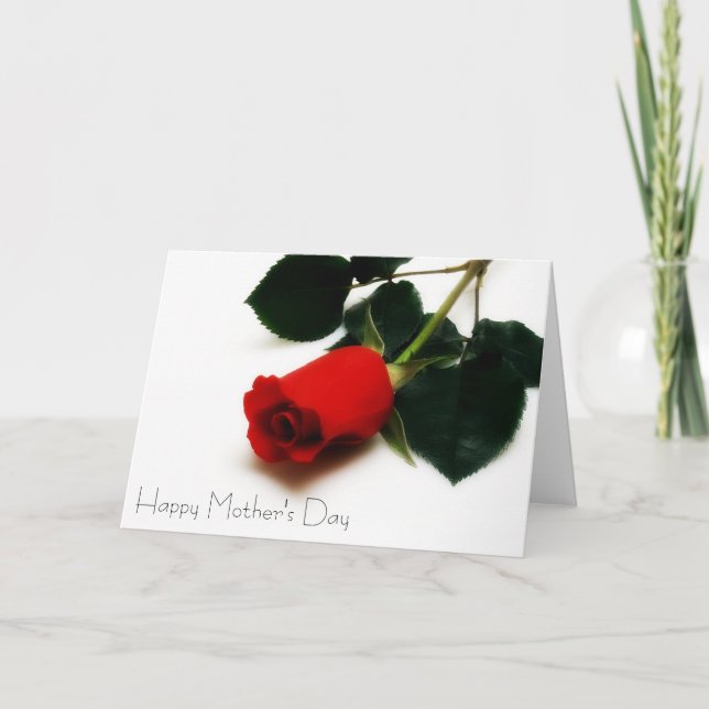 Carte Fête des mères de la Rose rouge (Devant)