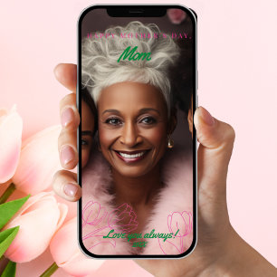 Carte Fête des mères de la tulipe florale numérique à 2 