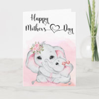 Fête des Mères des Eléphants et des Bébés roses mi