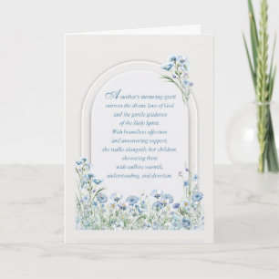 Carte Fête des Mères Élégant Amour Religieux Dusty Blue