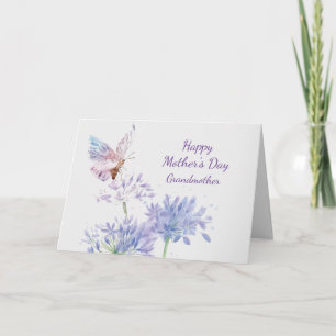 Carte Fête des Mères Elégant Jardin Butterfy Grand-mère
