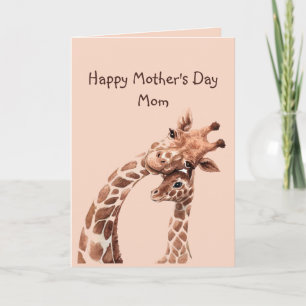 Carte Fête des mères fantastique maman Fun Giraffe Anima