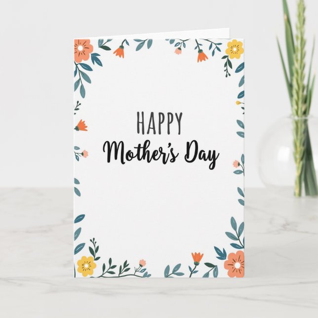 Carte Fête des Mères Fleur Orange (Devant)