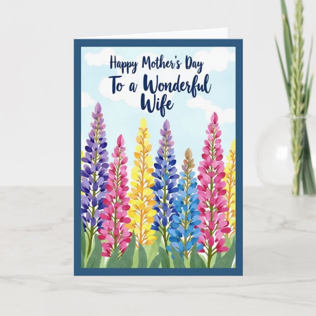 Carte Fête des Mères Fleurs Peintes (Devant)