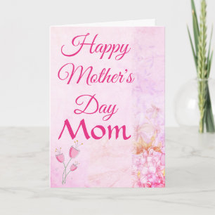 CARTE FÊTE DES MÈRES FLEURS ROSES