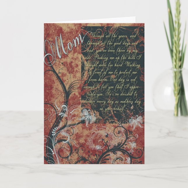 Carte Fête des mères Fleurs rouges Douce (Devant)