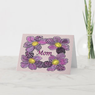 Carte Fête des mères Fleurs violettes