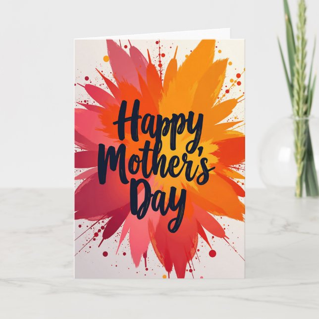 Carte Fête des Mères Floral Burst (Devant)