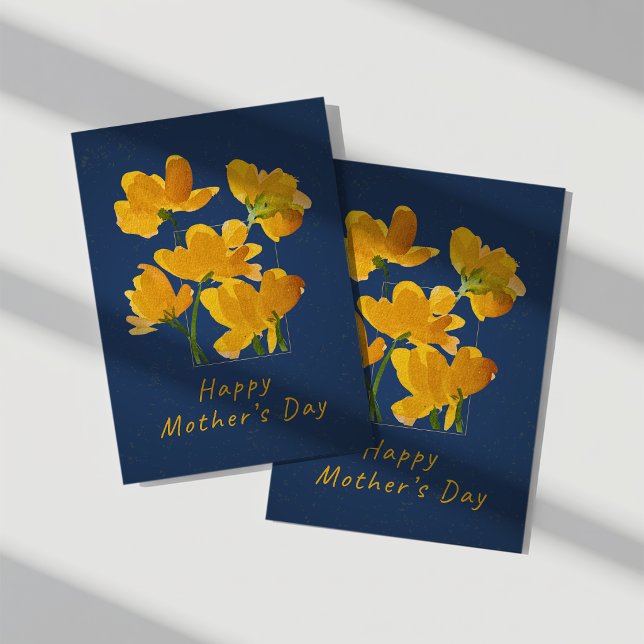 Carte Fête des Mères Florale Jaune Vibrante (Créateur téléchargé)