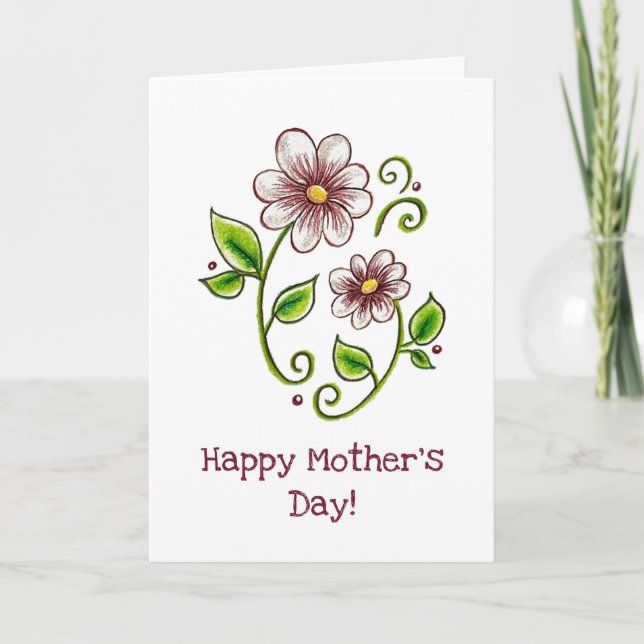 Carte Fête des mères florales (Devant)