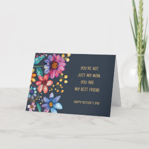 Carte Fête des Mères Fun Whimsical Floral Design