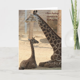 Carte Fête des mères, Giraffe parent & enfant