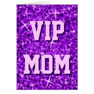 Carte "Fête des mères" Glitz Purple 'VIP MOM'