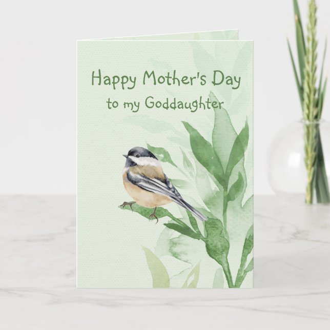 Carte Fête des mères Godgirl Chickadee Garden Bird (Devant)