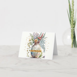 Carte Fête des Mères Joli Vase de Fleurs Mixtes