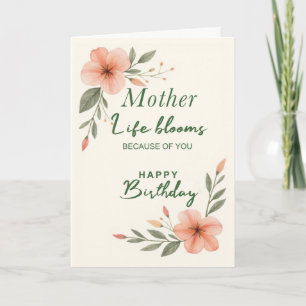 Carte Fête des Mères La vie s'épanouit grâce à vous Flor