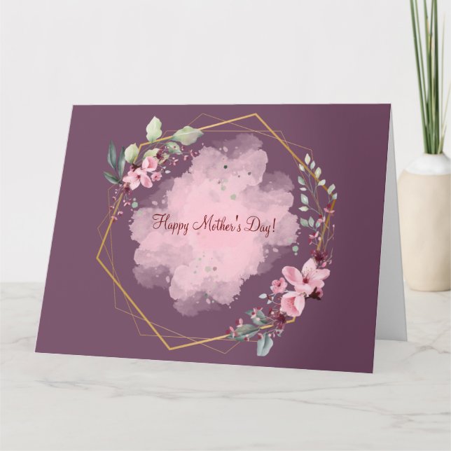 CARTE FÊTE DES MÈRES (LILAS FONCÉ) (Devant)