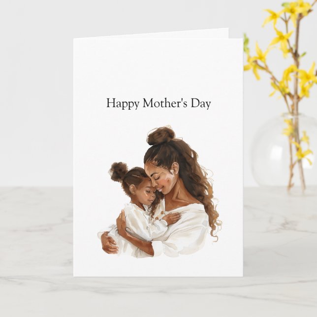 Carte Fête des Mères Maman Fille (Fleur jaune)