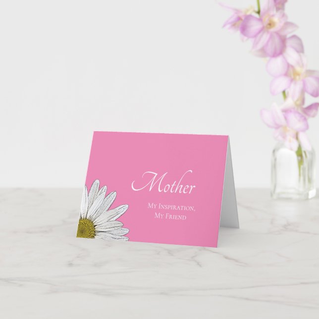 Carte Fête des mères marguerites modernes rose simple (Orchidée)