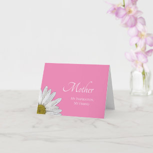 Carte Fête des mères marguerites modernes rose simple