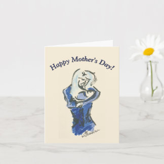 Carte "Fête des Mères" Mère et Bébé "Joyeuse Fête