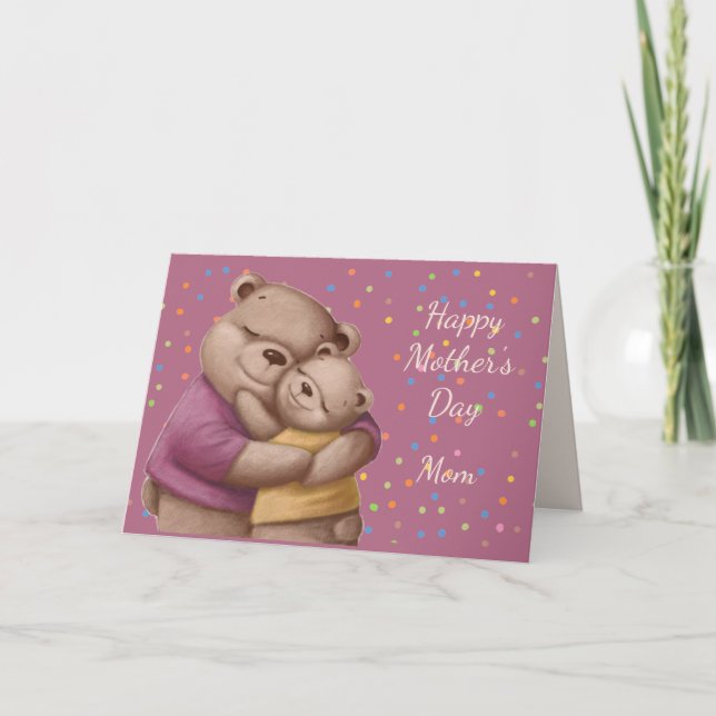 Carte Fête des Mères Mère Mère Mère Mignonne Ours Hugs (Devant)