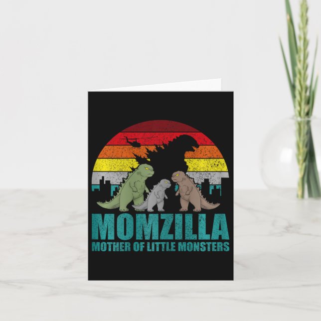 Carte Fête des mères Momzilla Mère des petits monstres (Devant)