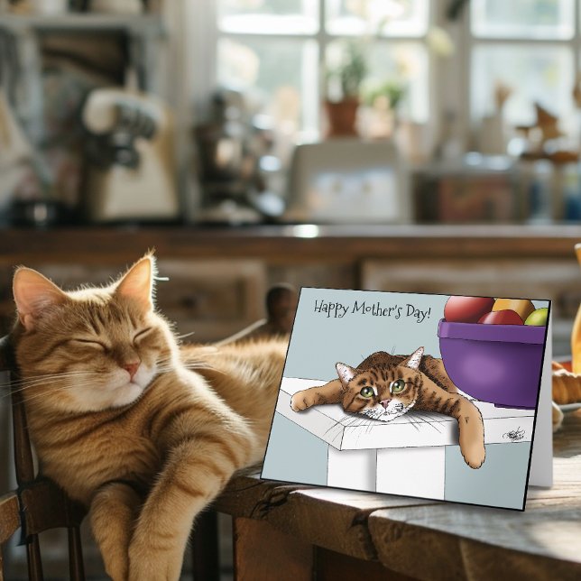 Carte Fête des mères Ornage Tabby Cat (Créateur téléchargé)