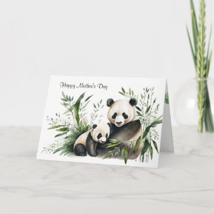 Carte Fête des mères Panda Bear with Cub
