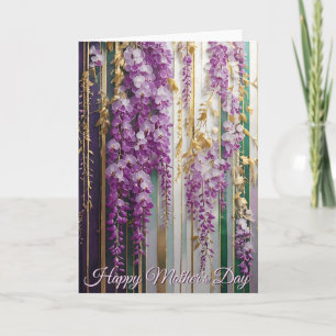 Carte Fête des Mères Papier Peint Fleurissant Wisteria V